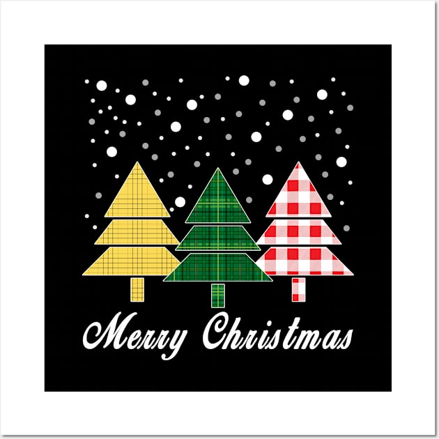 Christmas Santa Tree Xmas Christmas Plaid Wall Art by PaulAksenov